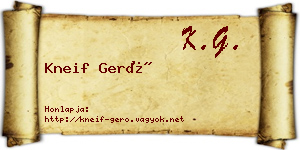 Kneif Gerő névjegykártya